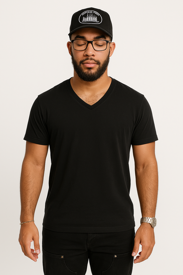 Black V-neck T-shirt